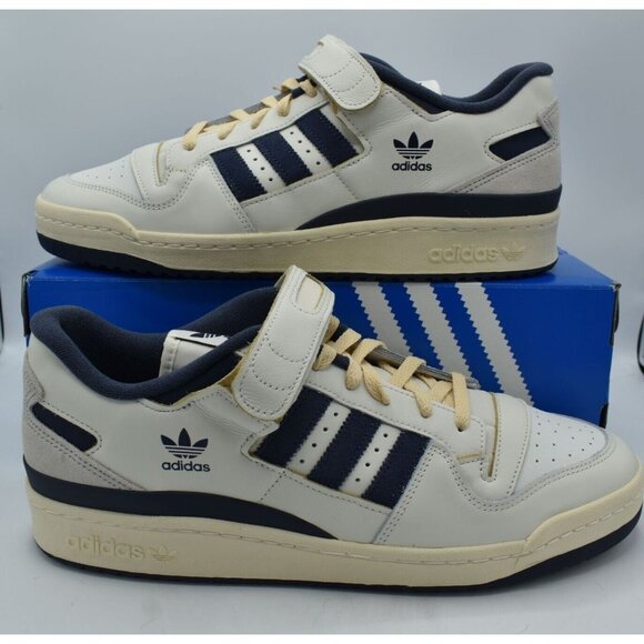 Adidas Mens Size 13 Forum 84‎ Low Off White Navy Blue Court Shoes Sneakers main image 12